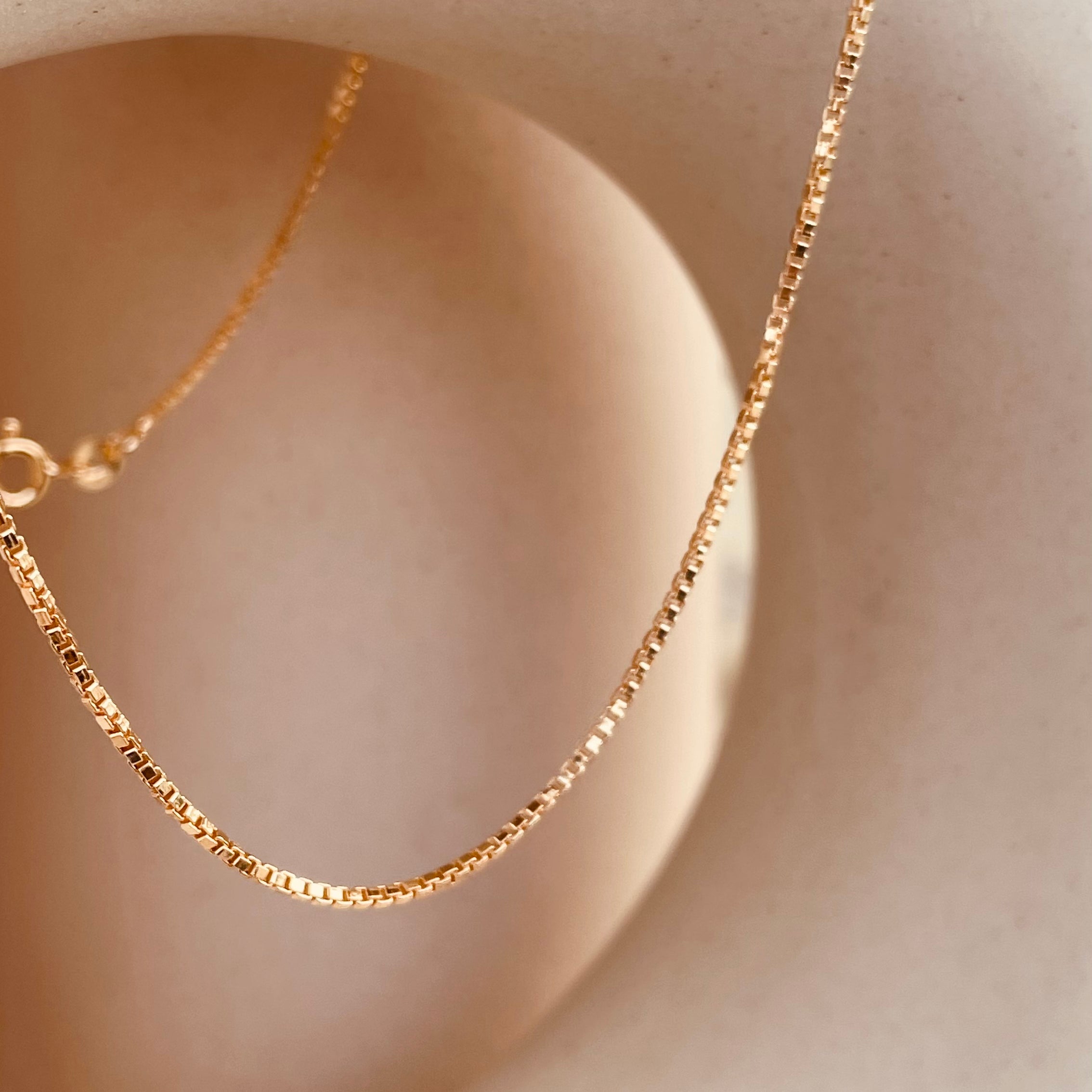 Rose Gold Box Chain Necklace - Octonov 