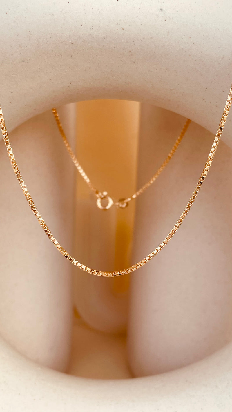 Rose Gold Box Chain Necklace