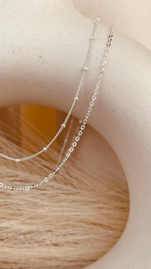 Duo of Satellite and Dainty Sitara Necklace