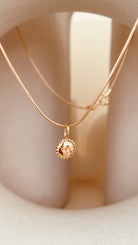 Steller Sun Charm Necklace with Snake Chain - Octonov 