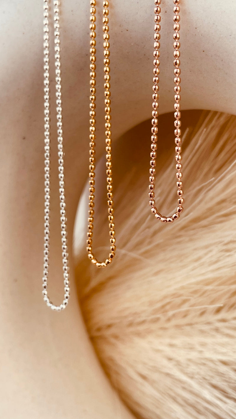 Rose Gold Faceted Beaded Chain Necklace