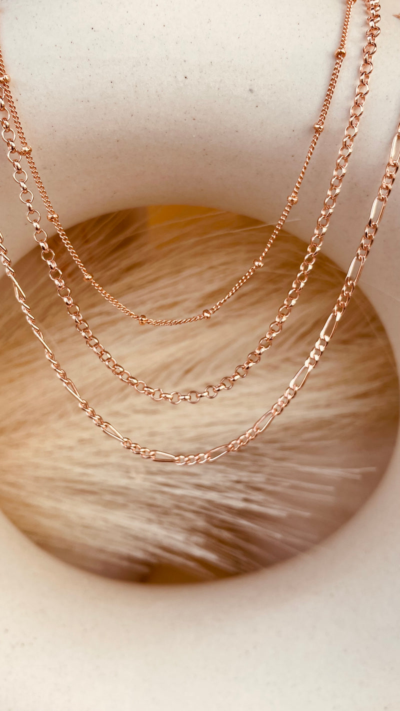 Modern Minimal Layers Trio Necklace