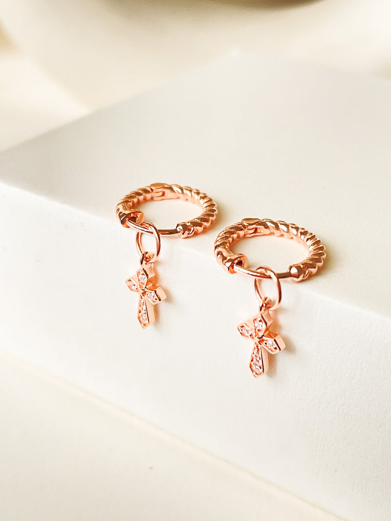 Token of Faith with Twisted Hoops