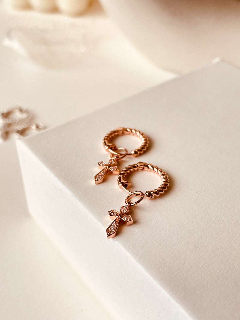 Token of Faith with Twisted Hoops