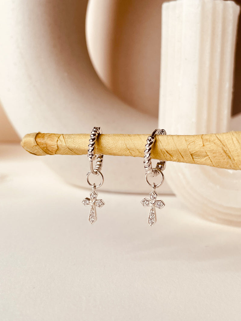 Token of Faith with Twisted Hoops