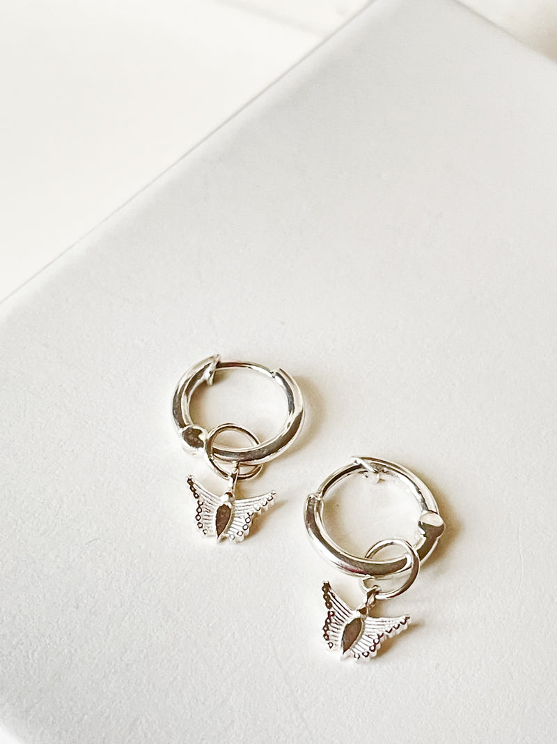 Dainty Butterfly Hoops