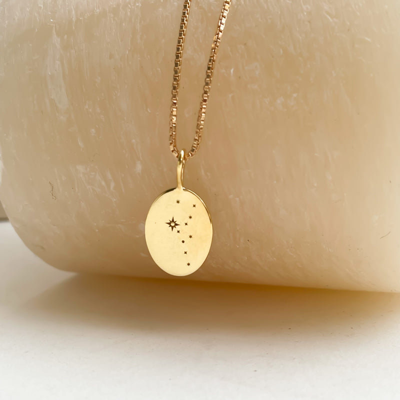 Engraved Zodiac Constellation Necklace, Personalised Zodiac Signs Necklace