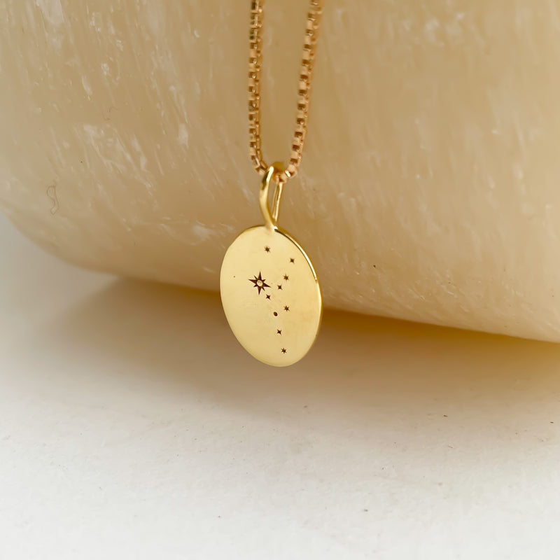Engraved Zodiac Constellation Necklace, Personalised Zodiac Signs Necklace