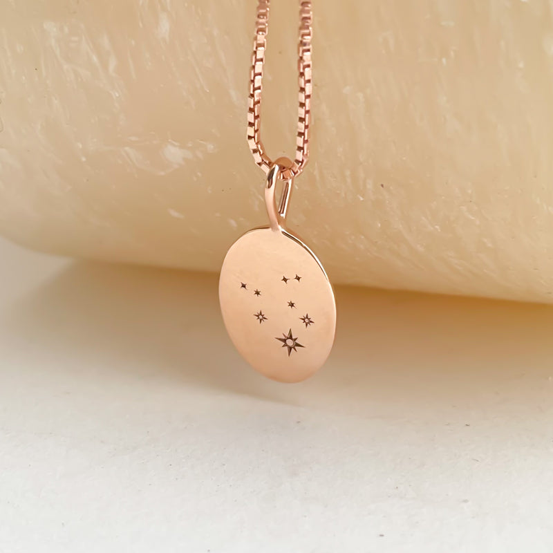 Engraved Zodiac Constellation Necklace, Personalised Zodiac Signs Necklace