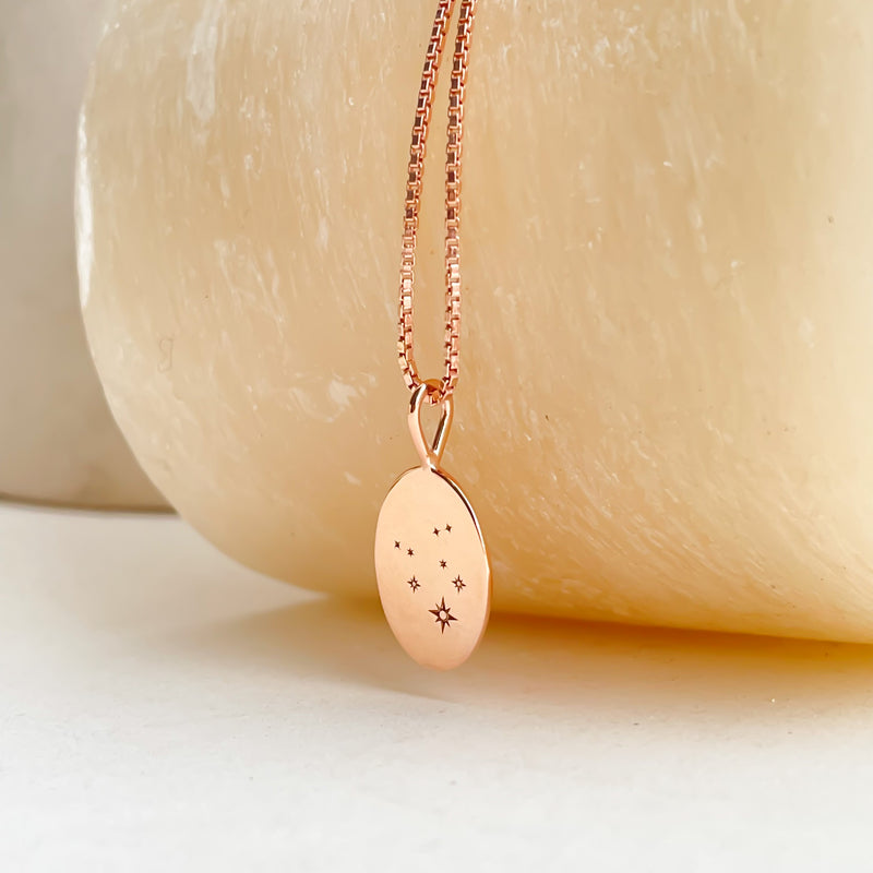 Engraved Zodiac Constellation Necklace, Personalised Zodiac Signs Necklace