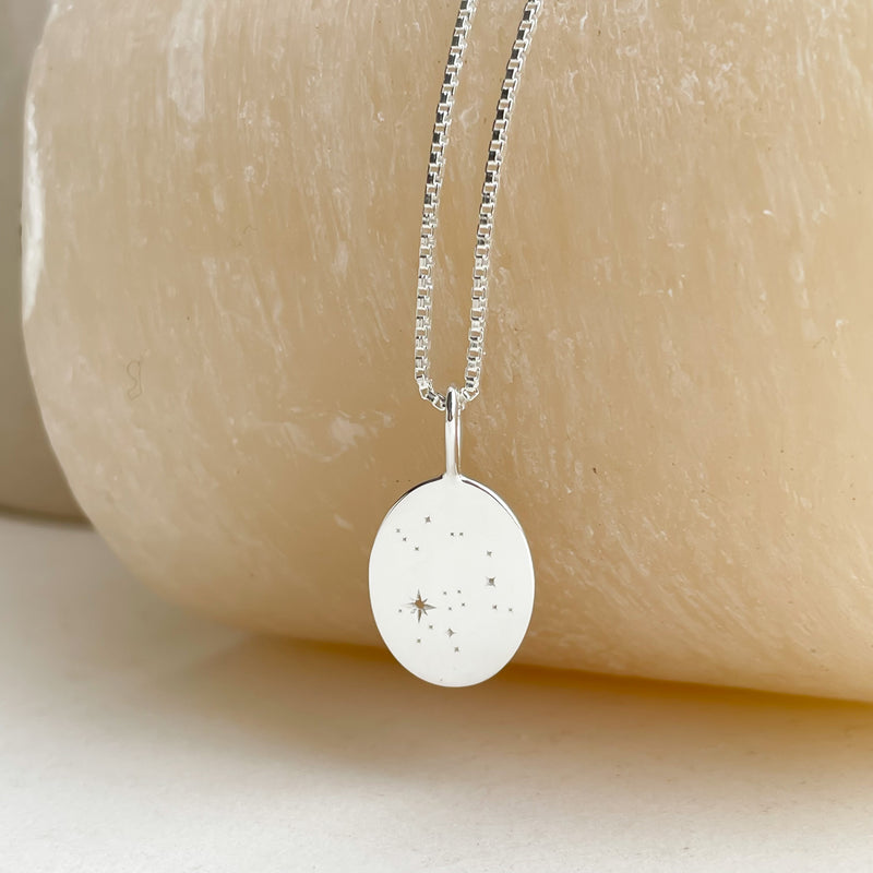 Engraved Zodiac Constellation Necklace, Personalised Zodiac Signs Necklace