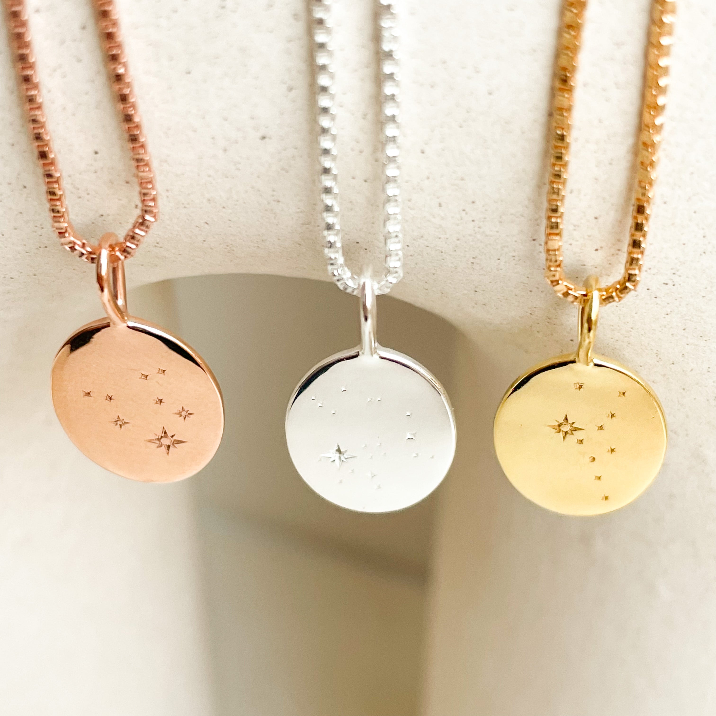 Engraved Zodiac Constellation Necklace, Personalised Zodiac Signs Necklace - Octonov 