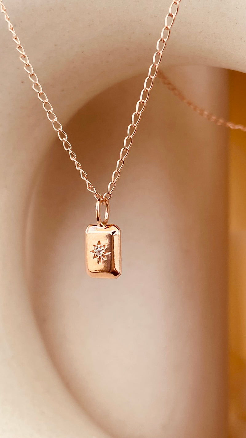 Dainty North Star Necklace with Cable chain