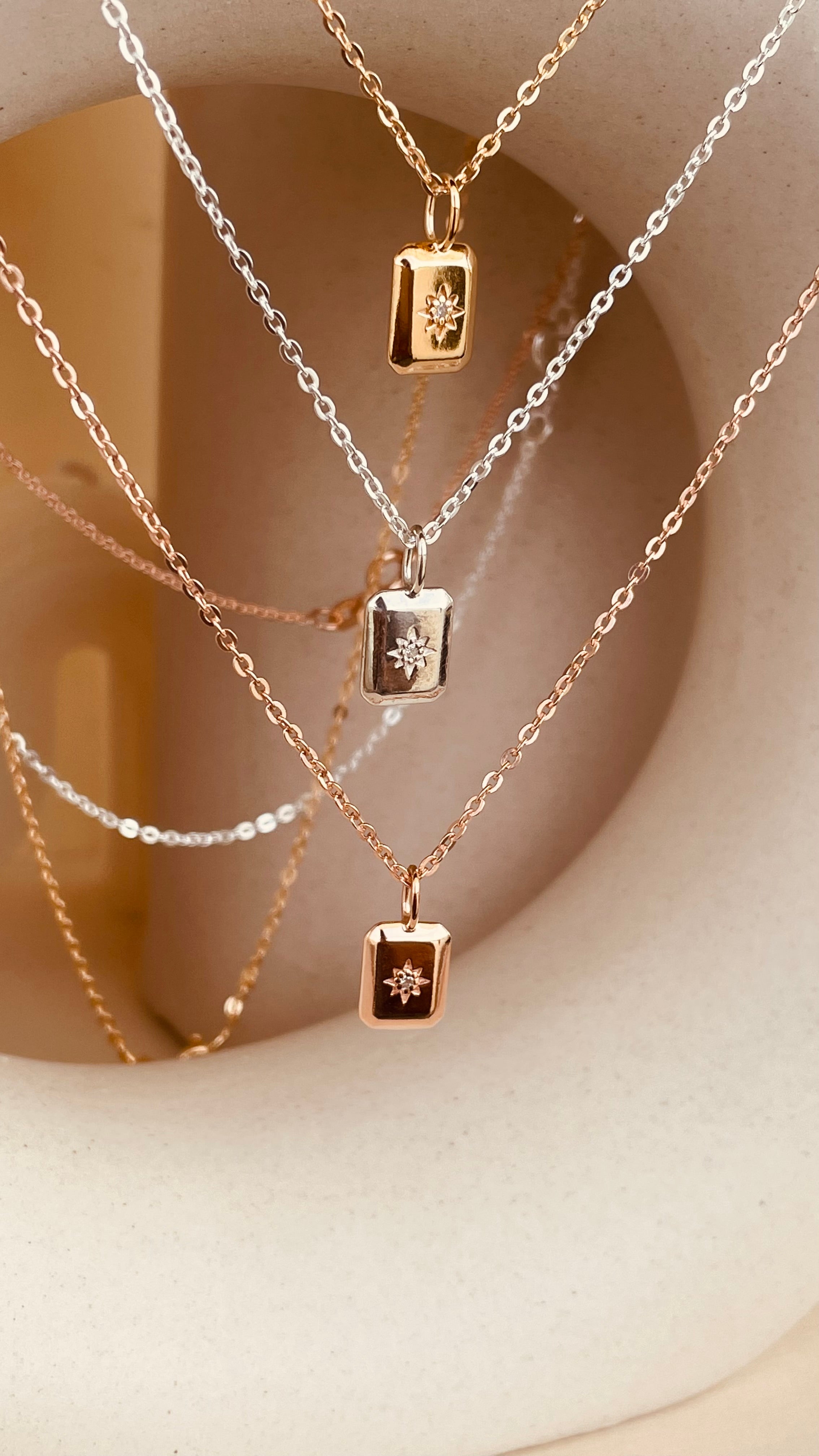 Dainty North Star Necklace with Sitara Chain - Octonov 