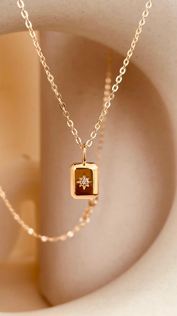 Dainty North Star Necklace with Sitara Chain