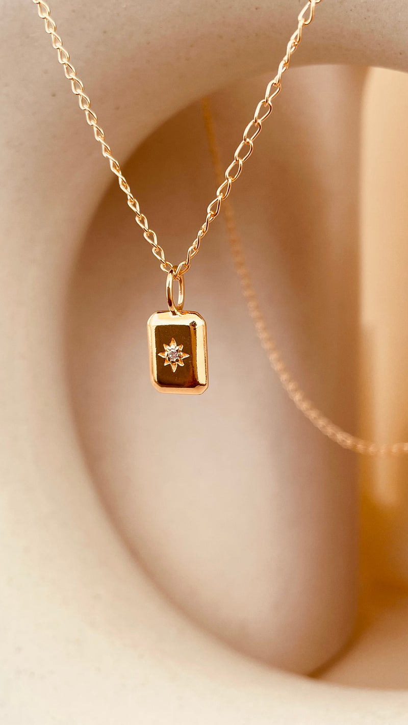 Dainty North Star Necklace with Cable chain