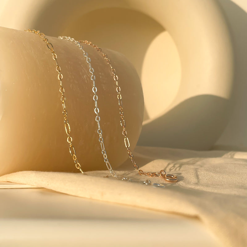 Dash and Dot Paperclip Chain Bracelet