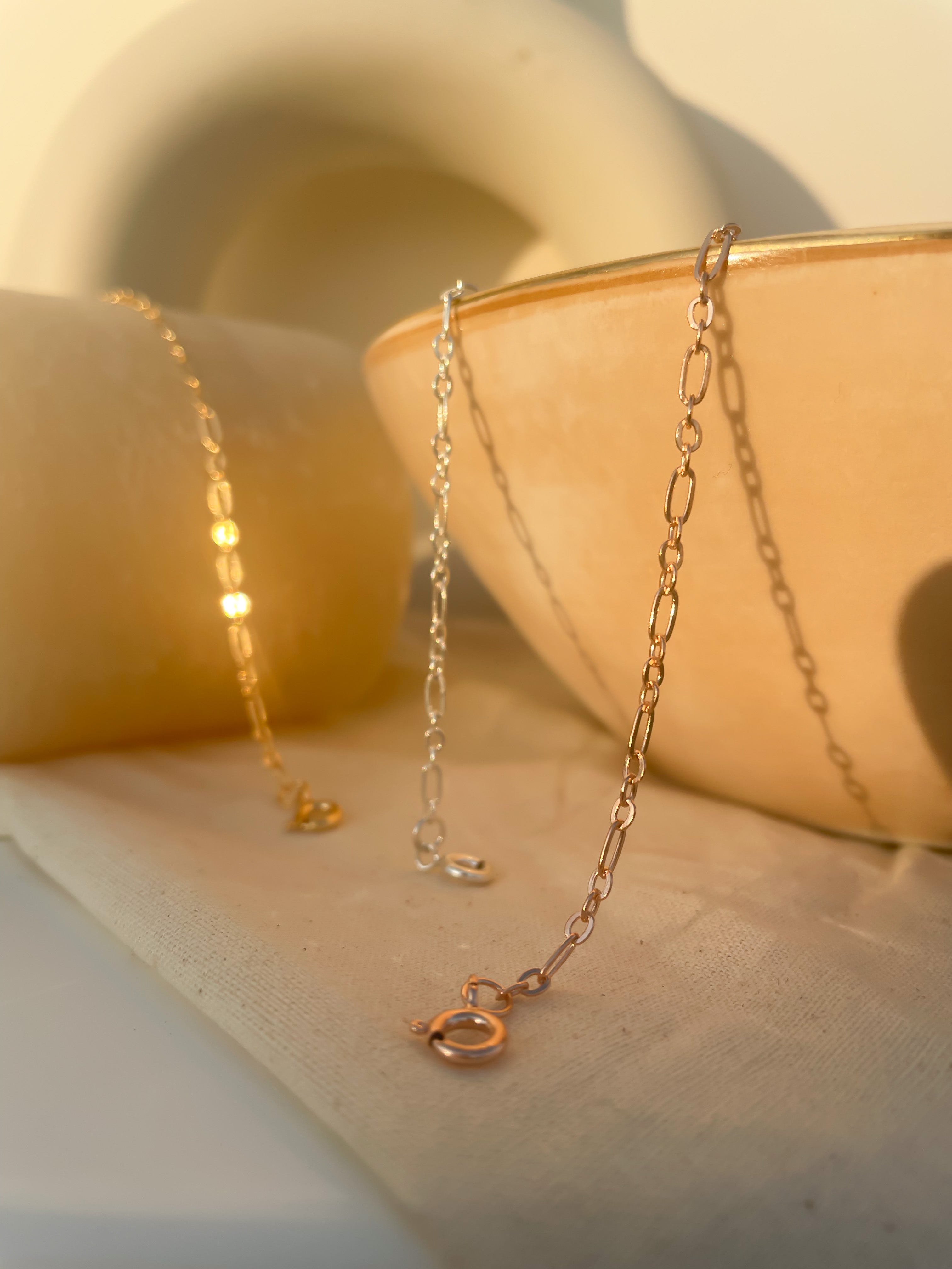 Dash and Dot Paperclip Chain Bracelet - Octonov 