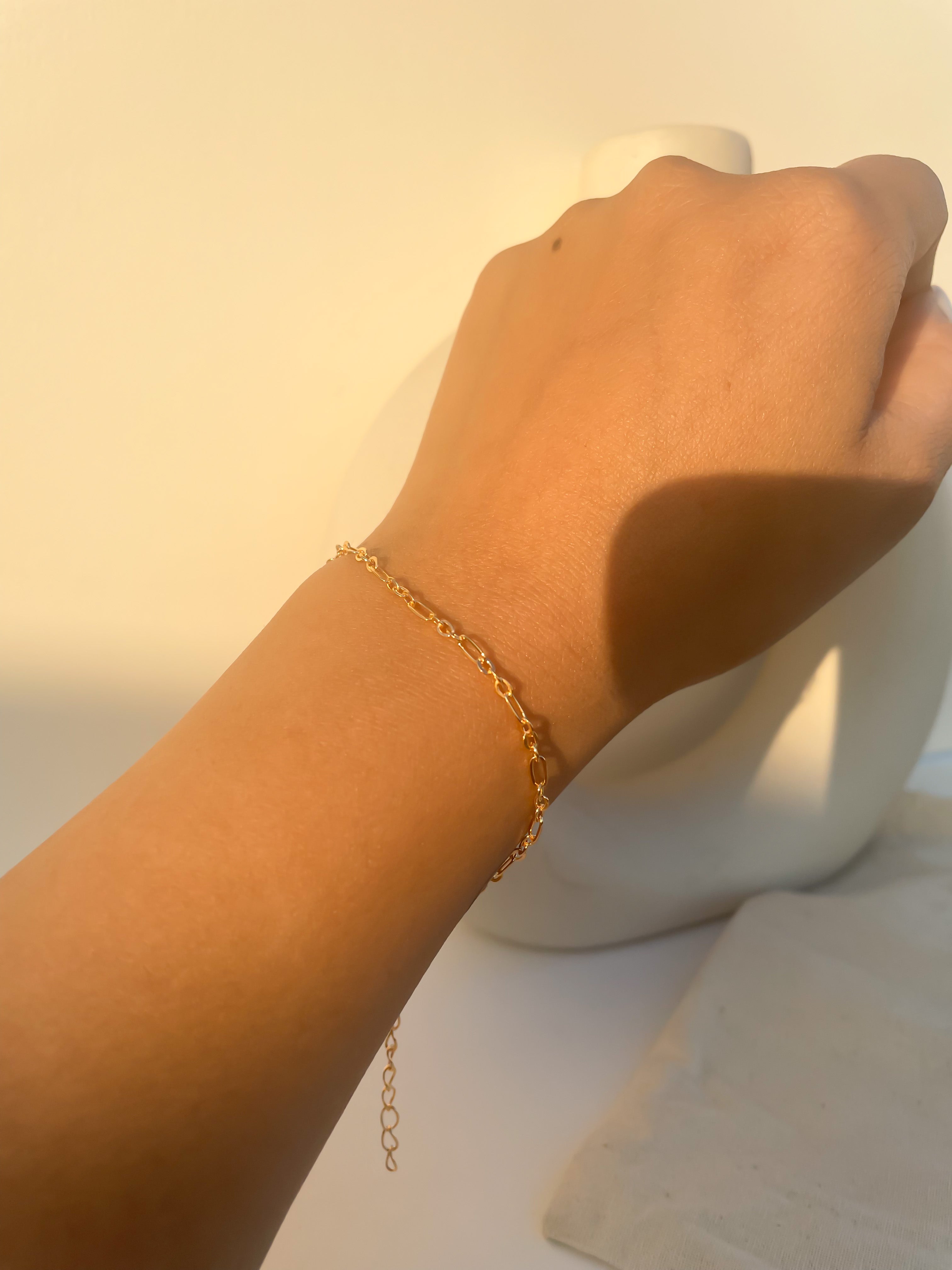 Dash and Dot Paperclip Chain Bracelet - Octonov 