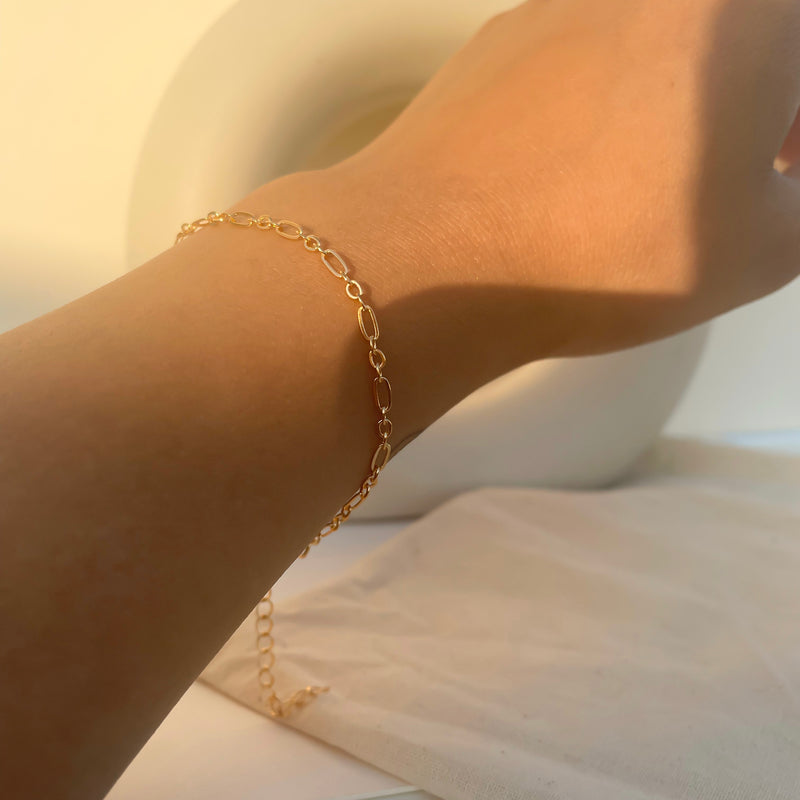 Dash and Dot Paperclip Chain Bracelet