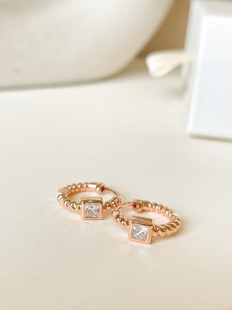Square Diamond Huggies