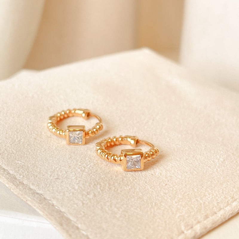 Square Diamond Huggies